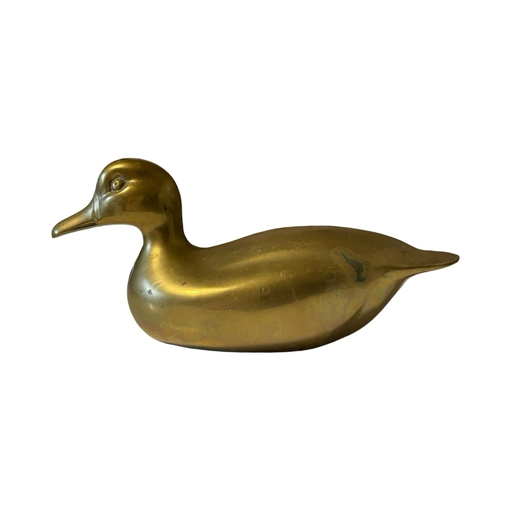 ✨ Vintage Heavy Brass Duck Figurine – 10” Long 🦆 - Picture 2 of 8